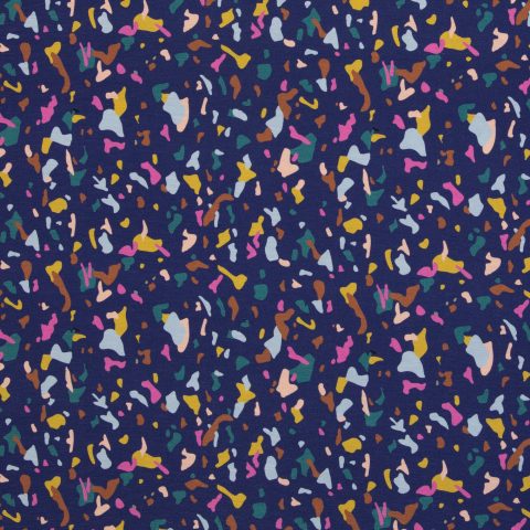 Slub-Jersey „Happy Konfetti by Cherry Picking" – Konfetti, dunkelblau, bunt