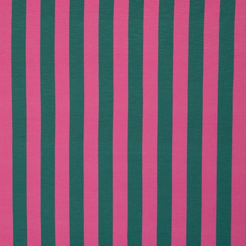 Slub-Jersey „Happy Stripes by Cherry Picking" – Längsstreifen, pink, smaragd
