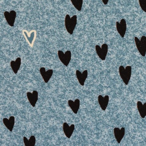 Baumwoll - Sweat Bears - Herzen jeansblau