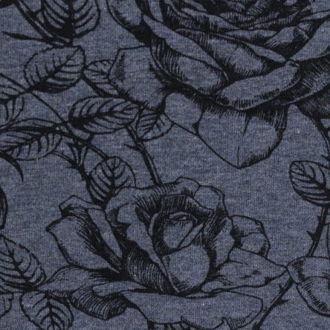 Swafing, Mareike, Sweat angeraut, Blumen, meliert, dunkelblau