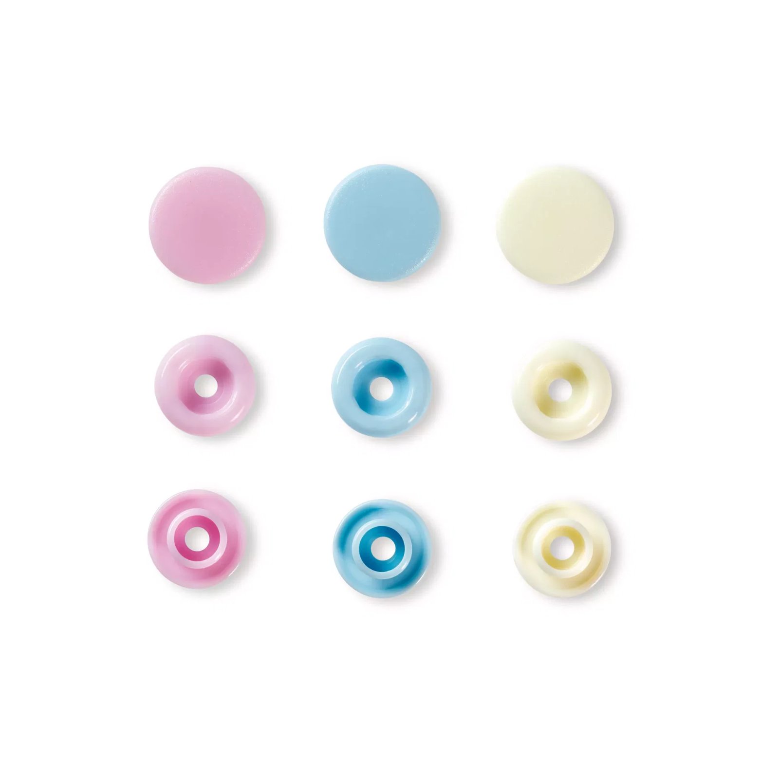 Prym Love Druckknopf Color KST 12,4 mm rosa/hellblau/perle