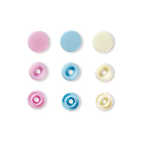 Prym Love Druckknopf Color KST 12,4 mm rosa/hellblau/perle