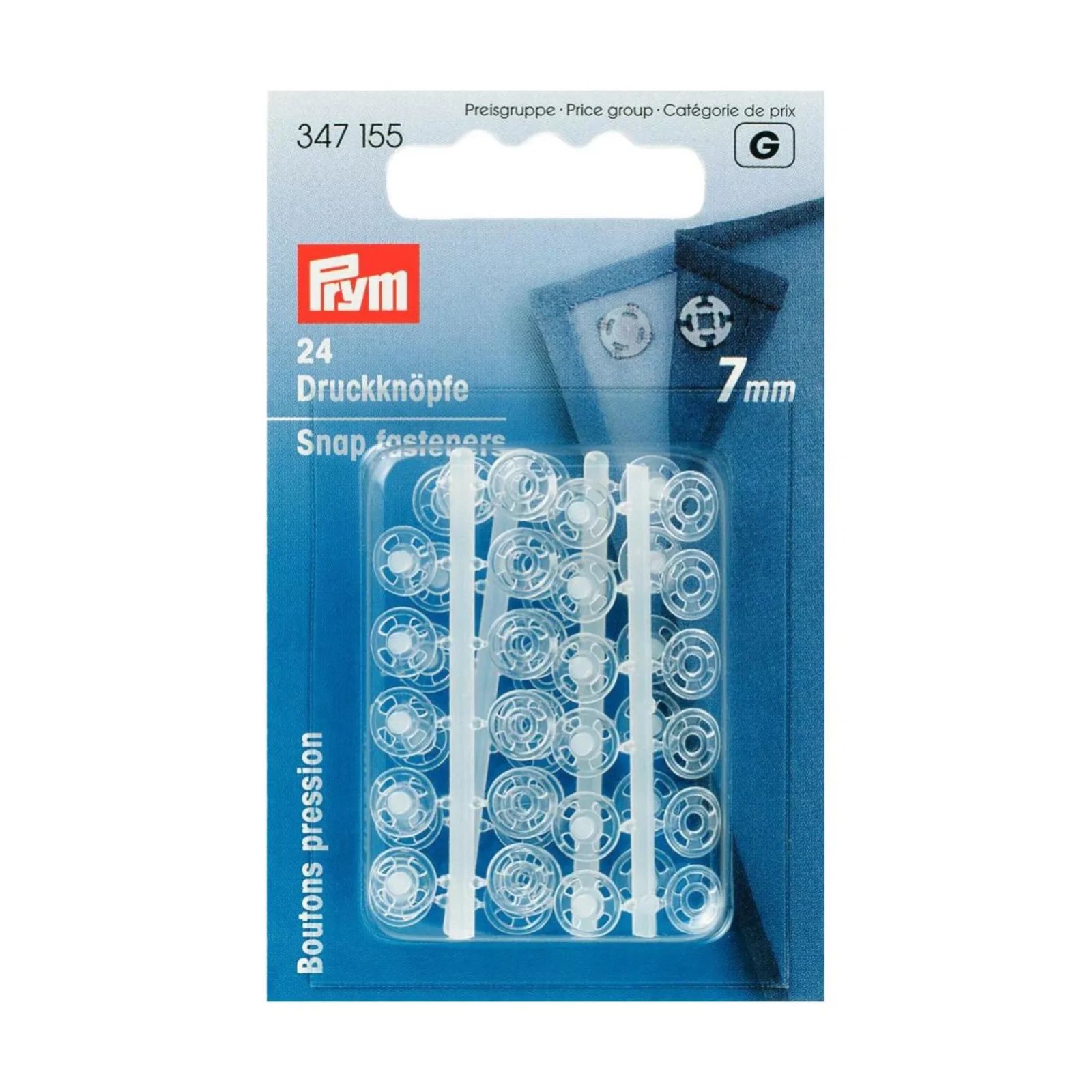 Annäh-Druckknöpfe KST 7 mm transparent