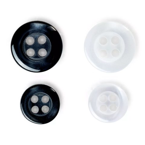 Hemdenknöpfe KST 11 + 9 mm perlmuttimit./anthrazit