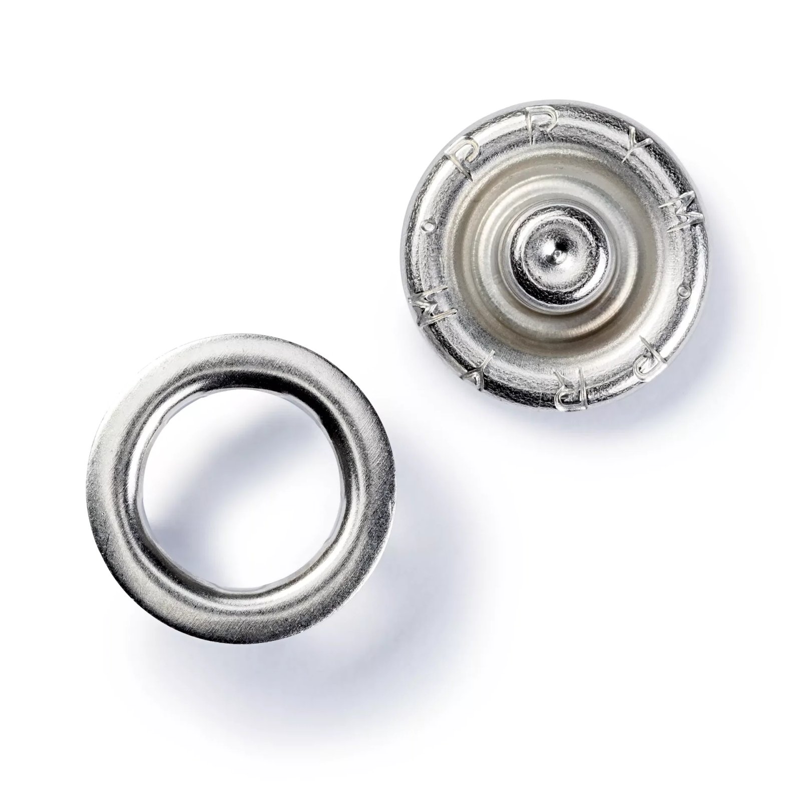 NF-Druckknopf Jersey Zackenring MS 10 mm silberfarbig