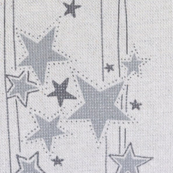 Swafing, Dekostoff Lothar, Canvas, Sterne, Weiss, Grau, Natur