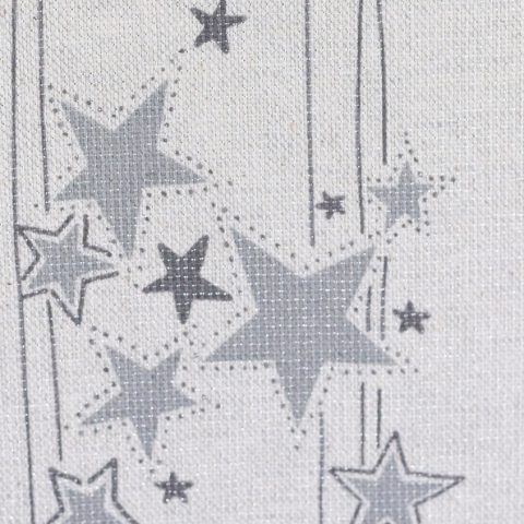 Swafing, Dekostoff Lothar, Canvas, Sterne, Weiss, Grau, Natur