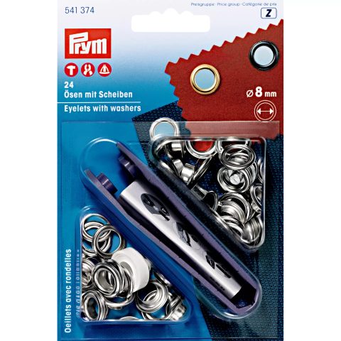 Ösen und Scheiben MS 8,0 mm silberfarbig