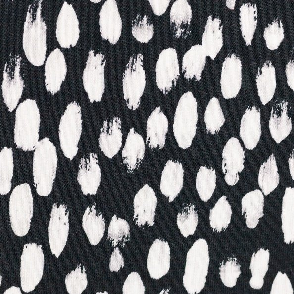 Swafing, French Terry, Brush by Cherry Picking, schwarz weiss gepunktet