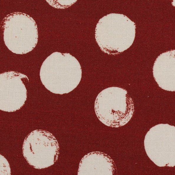 Selma - Viskose - Leinen Stoff - rotbraun - weiße Dots (Swafing)