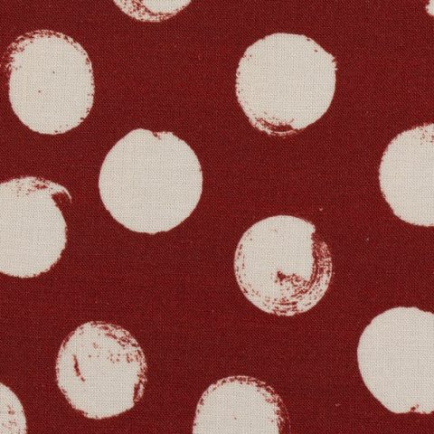 Selma - Viskose - Leinen Stoff - rotbraun - weiße Dots Swafing